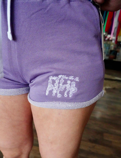 Lavender Daisy Spade French Terry Shorts