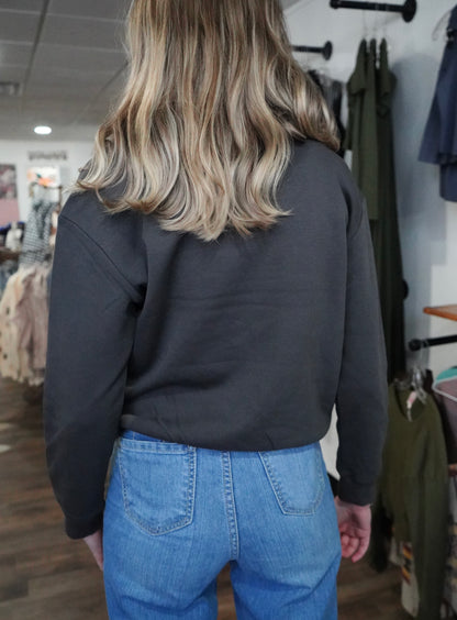 Gray Daisy Spade 1/4 Zip Pullover