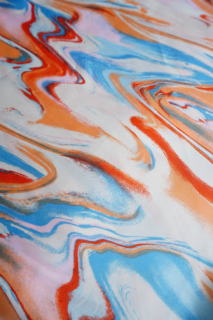 Light Blue & Coral Oil Spill DS Wild Rag