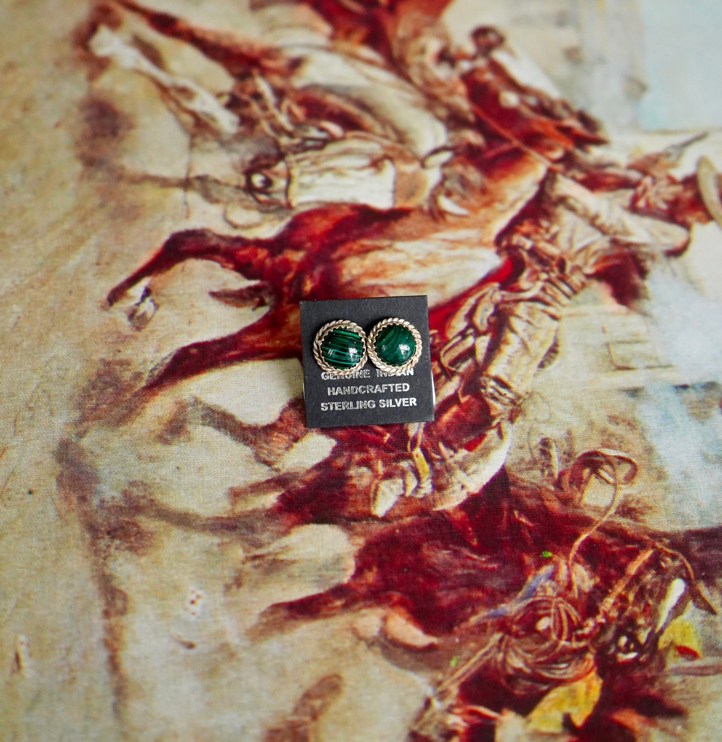 Esther White Malachite Stud Earrings