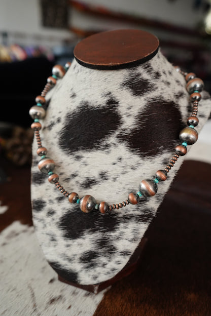 Gradated Copper & Turquoise Necklace - 28”