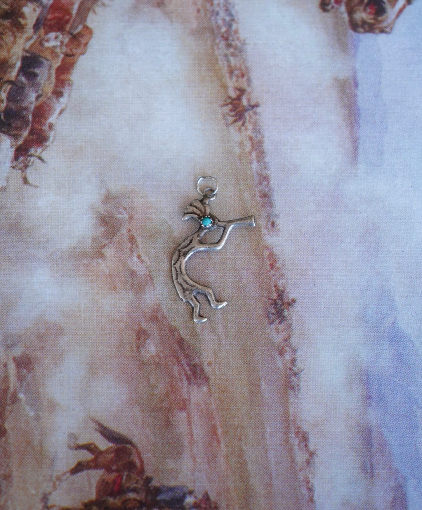 Vintage Turquoise Kokopelli Pendant