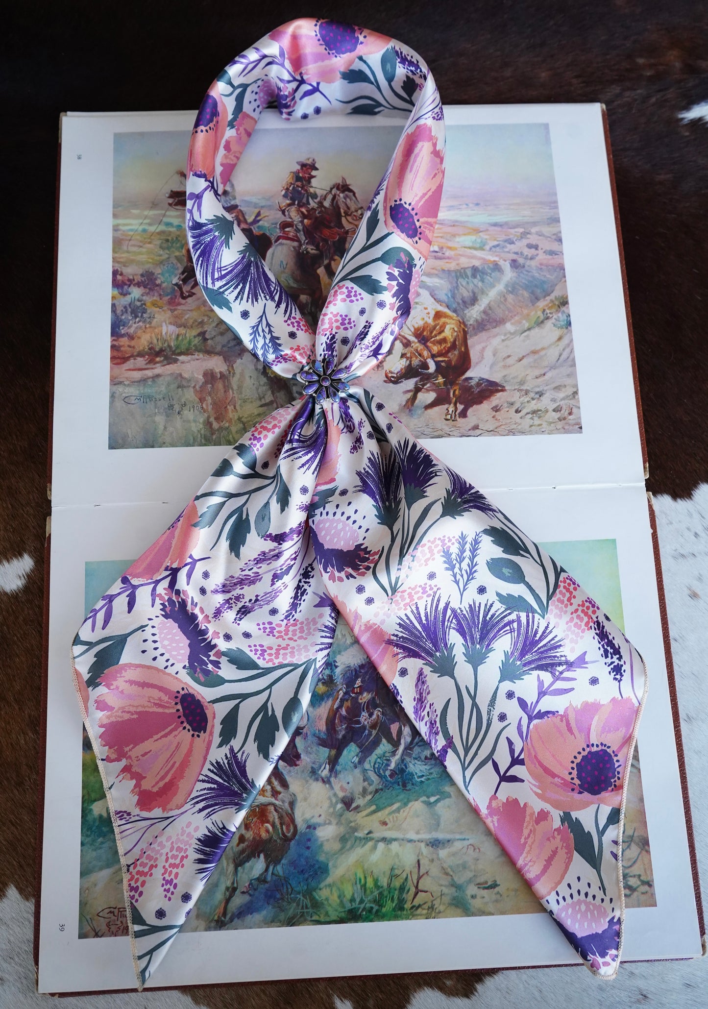 Plum & Coral Floral Wildrag