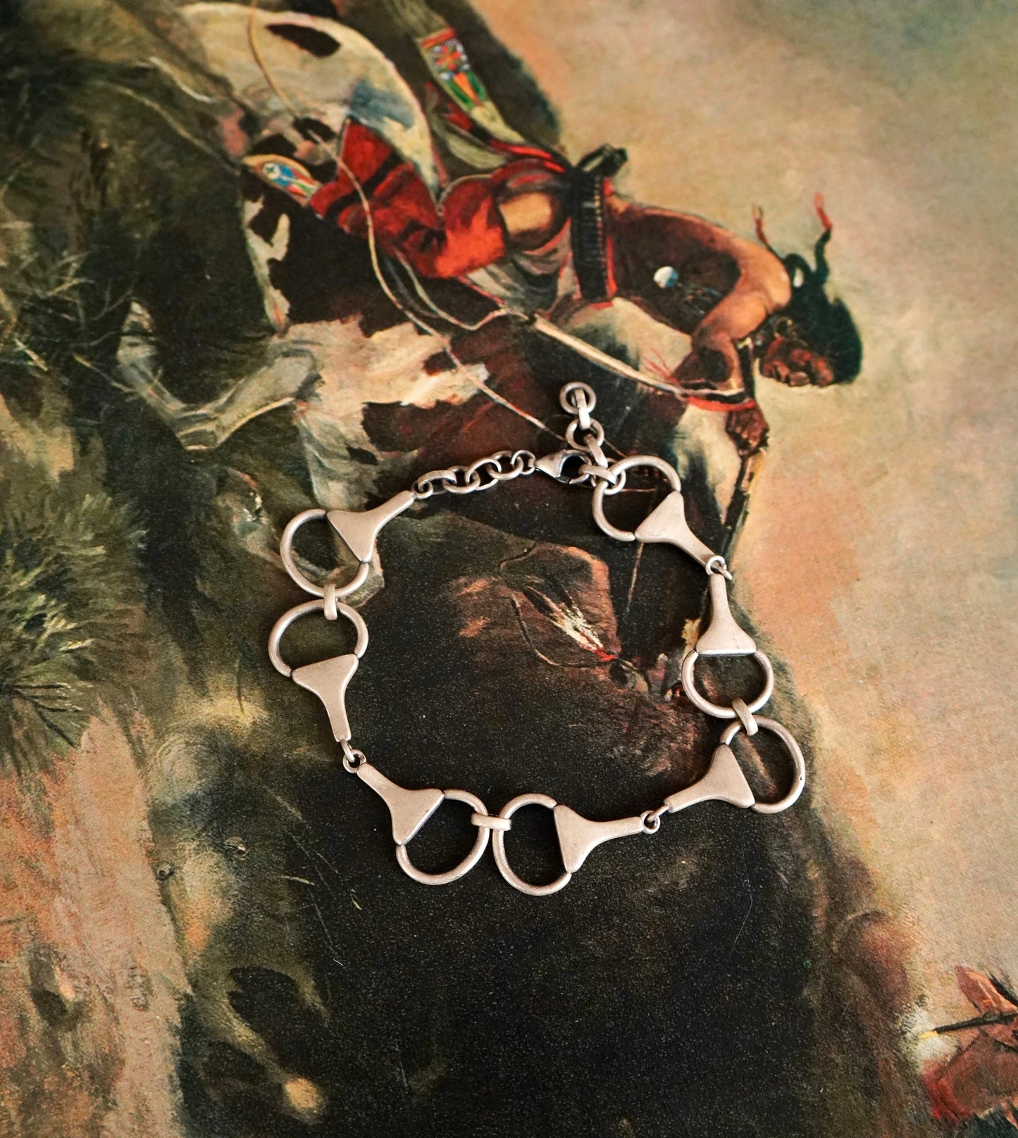Sterling Silver Snaffle Bit Clasp Bracelet