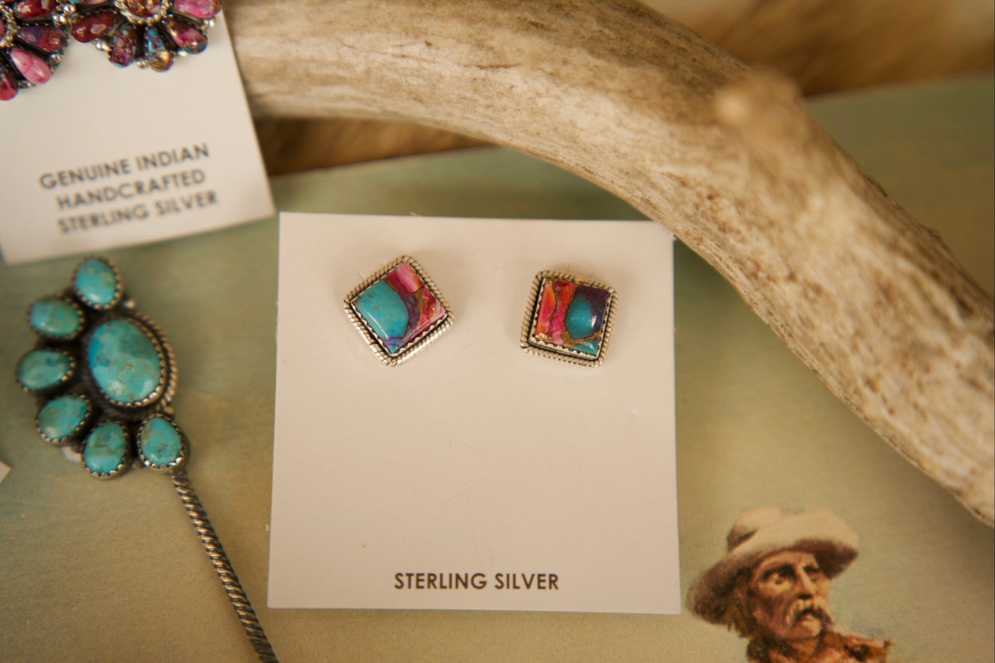 Square Turquoise Studs