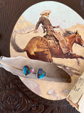 Load image into Gallery viewer, Buckin&#39; Buffalo Silver Dahlia Heart Studs