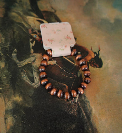 Copper Pearl Stretchy Bracelets
