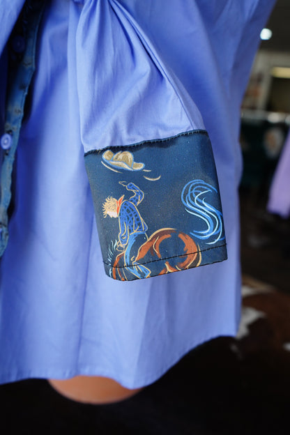 L - Lilac Cotton w/ Smokey Buckers Button Down