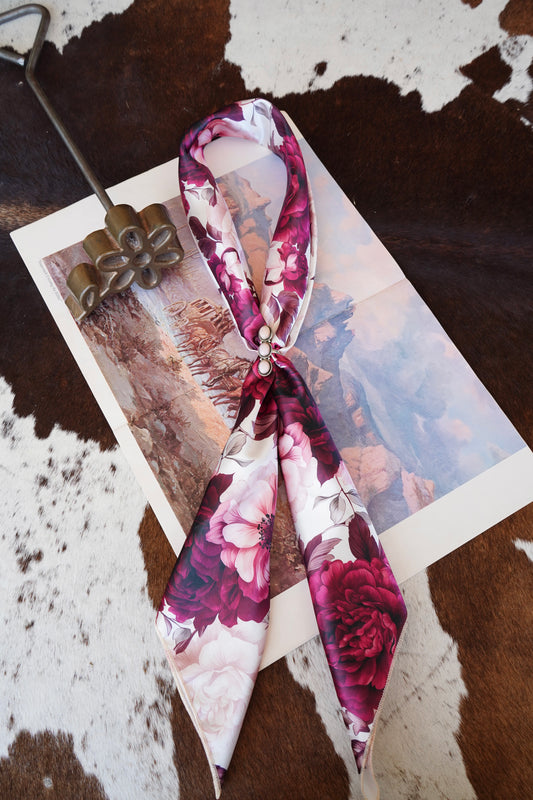 Burgundy & Tan Floral Wild Rags