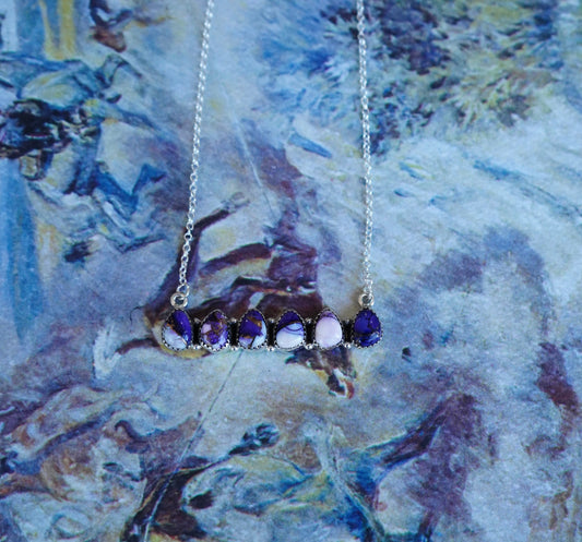 Turquoise 6 Stone Bar Necklaces