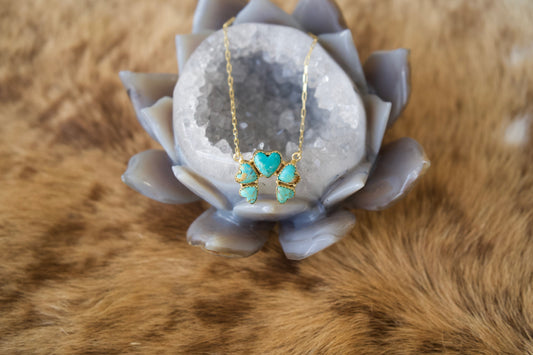 Turquoise Heart Gold Necklace Naja