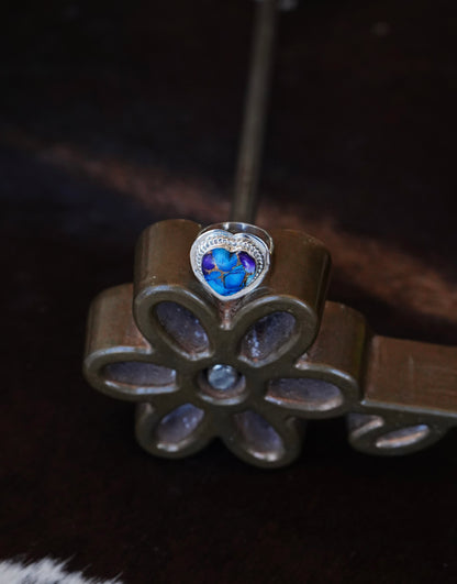 Turquoise Heart Rings - Adj