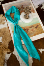 Load image into Gallery viewer, Teal Paisley DS Silk Wild Rag