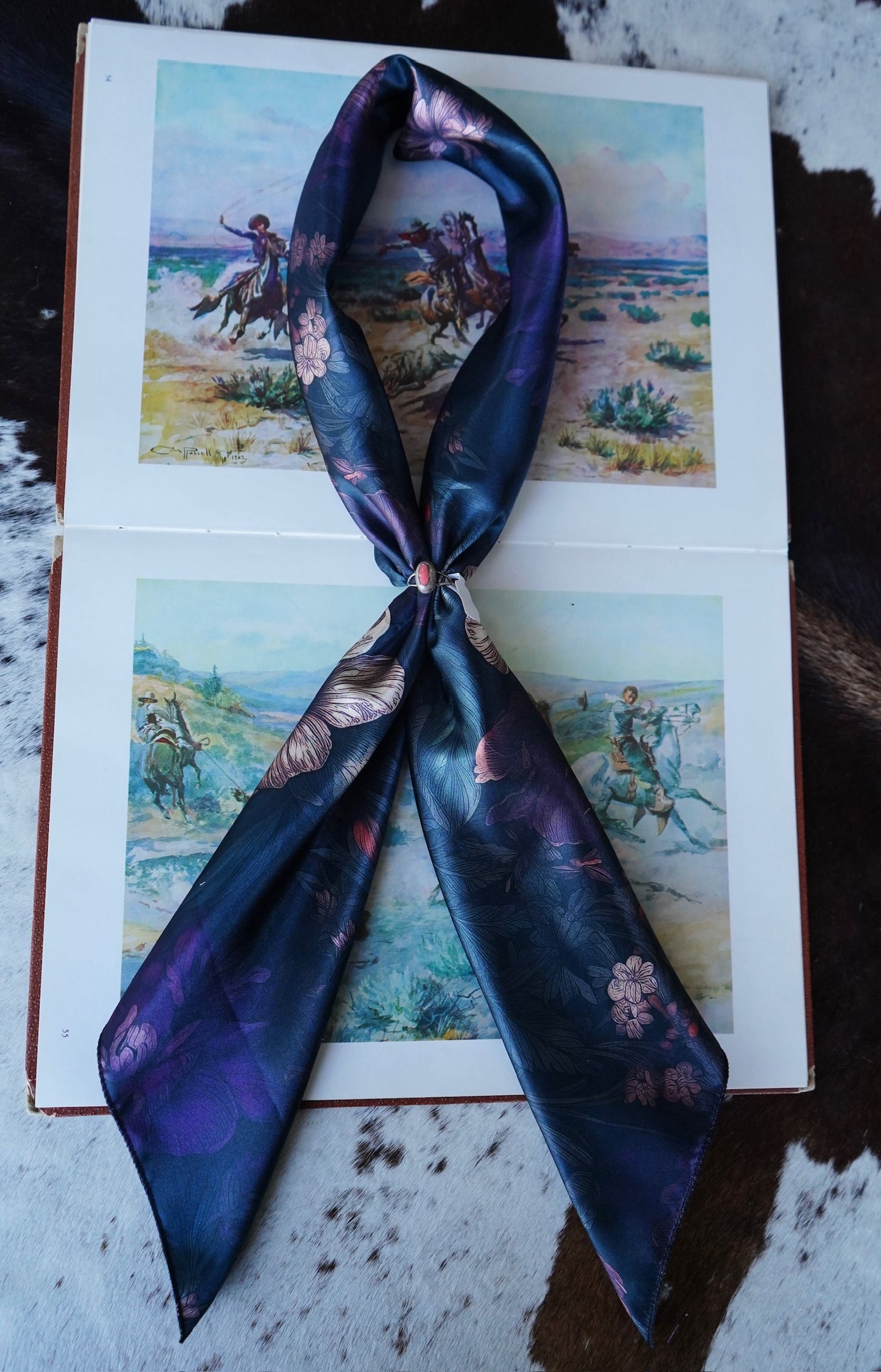 Drawn Dark Moody Floral Wild Rag