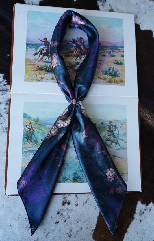 Drawn Dark Moody Floral Wild Rag