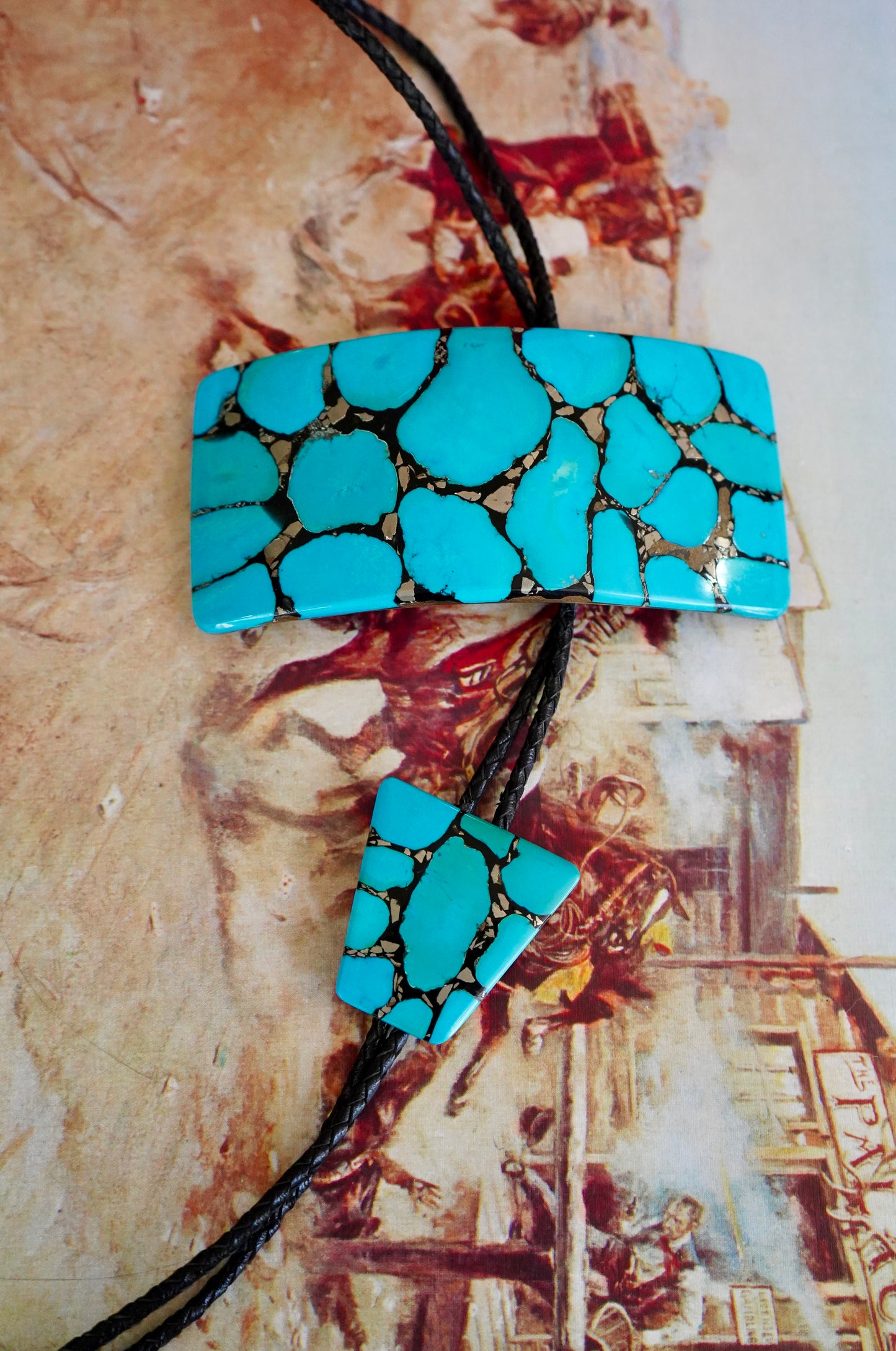 Vintage Turquoise Bolo & Buckle Set