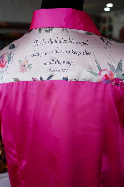 2XL - Hot Pink w/ Tan Verses Button Down