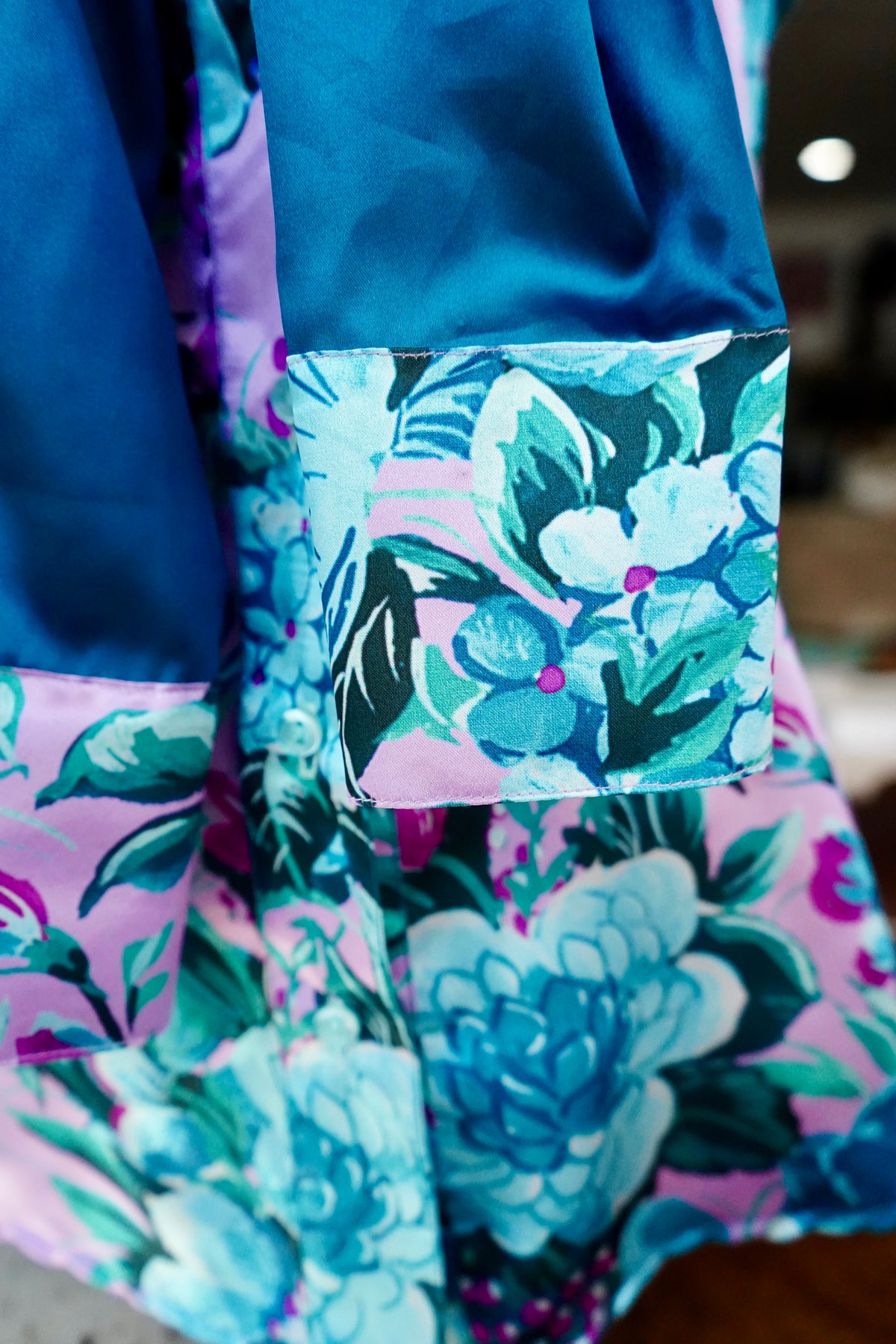Daisy Original Teal Floral w/ Magenta & Teal Button Down - Size 16