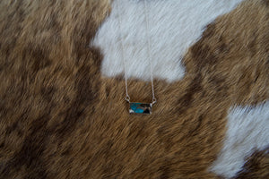 Dainty White Buffalo & Turquoise Bar Necklace
