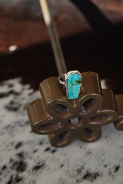 Turquoise Coffin Ring - Adj