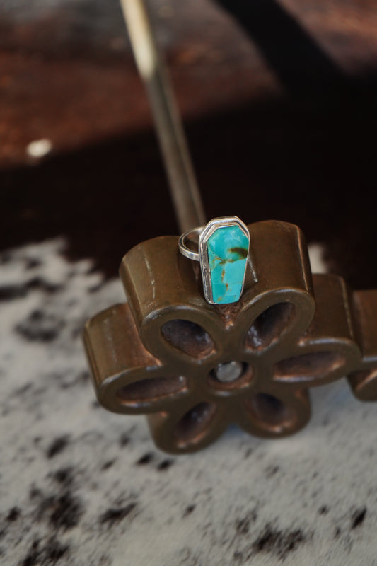 Turquoise Coffin Ring - Adj