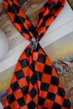 Load image into Gallery viewer, Black &amp; Orange Checkered Wild Rag