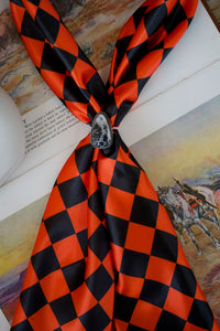 Black & Orange Checkered Wild Rag