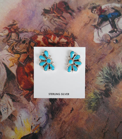 Alicia Wilson Turquoise Half Cluster Stud Earrings