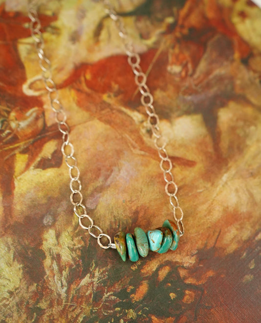 Turquoise 6 Chip Necklace - 18”