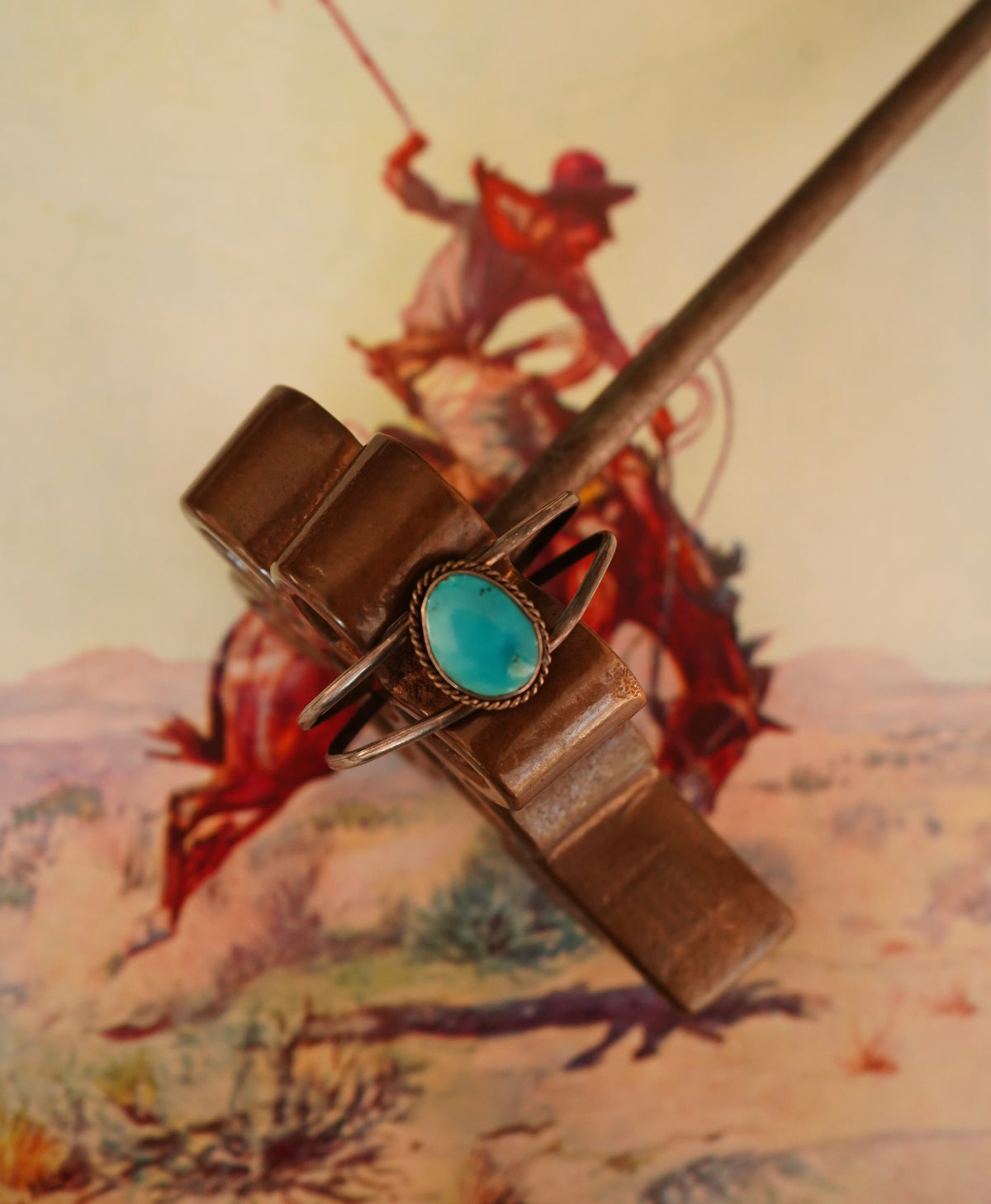 Vintage Turquoise Nugget Cuff