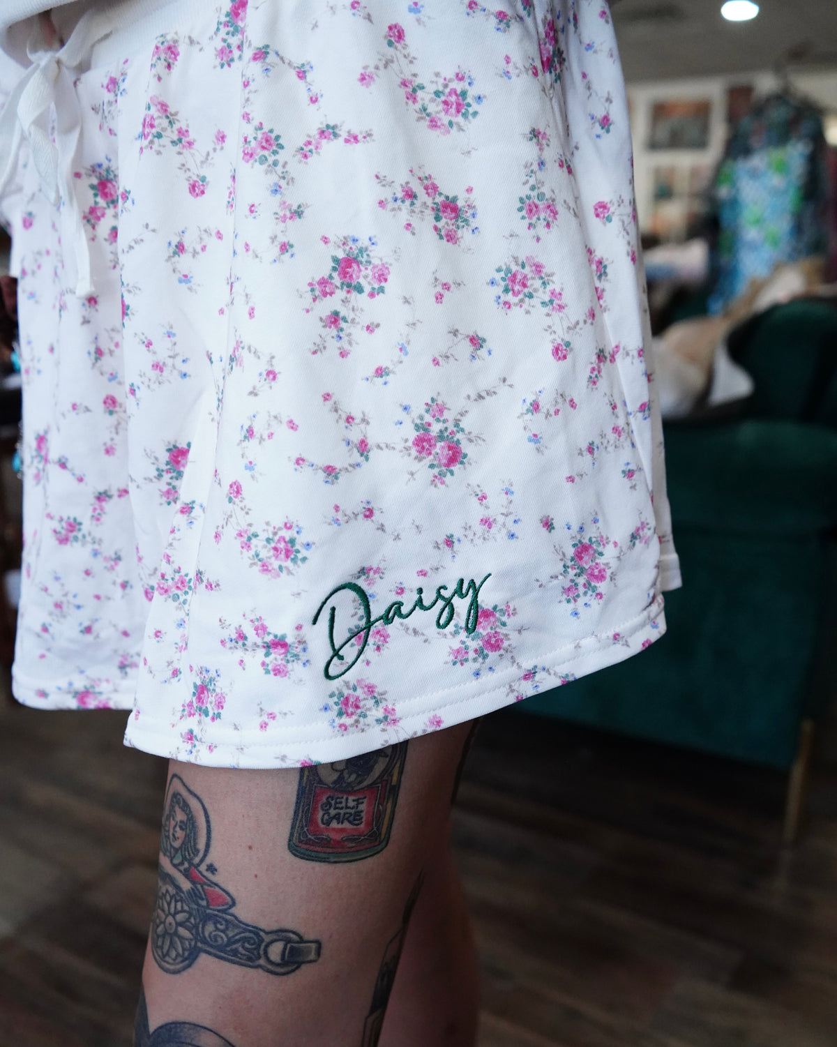 Daisy Branded Pink Floral Skort Set