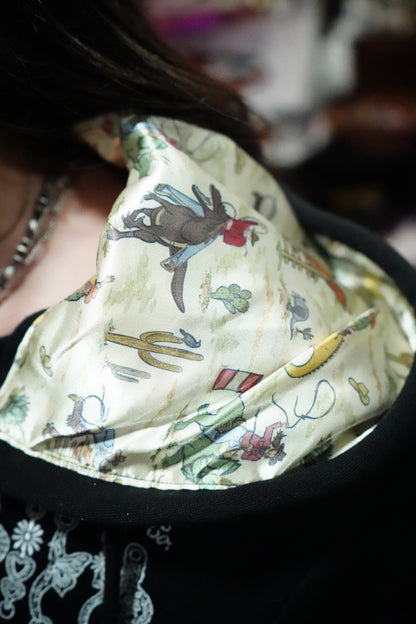 Daisy Spade 1/4 Zip Satin Lined Hooded Pullovers