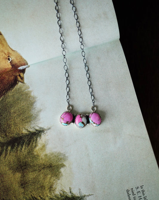 Cotton Candy 3 Stone Necklace