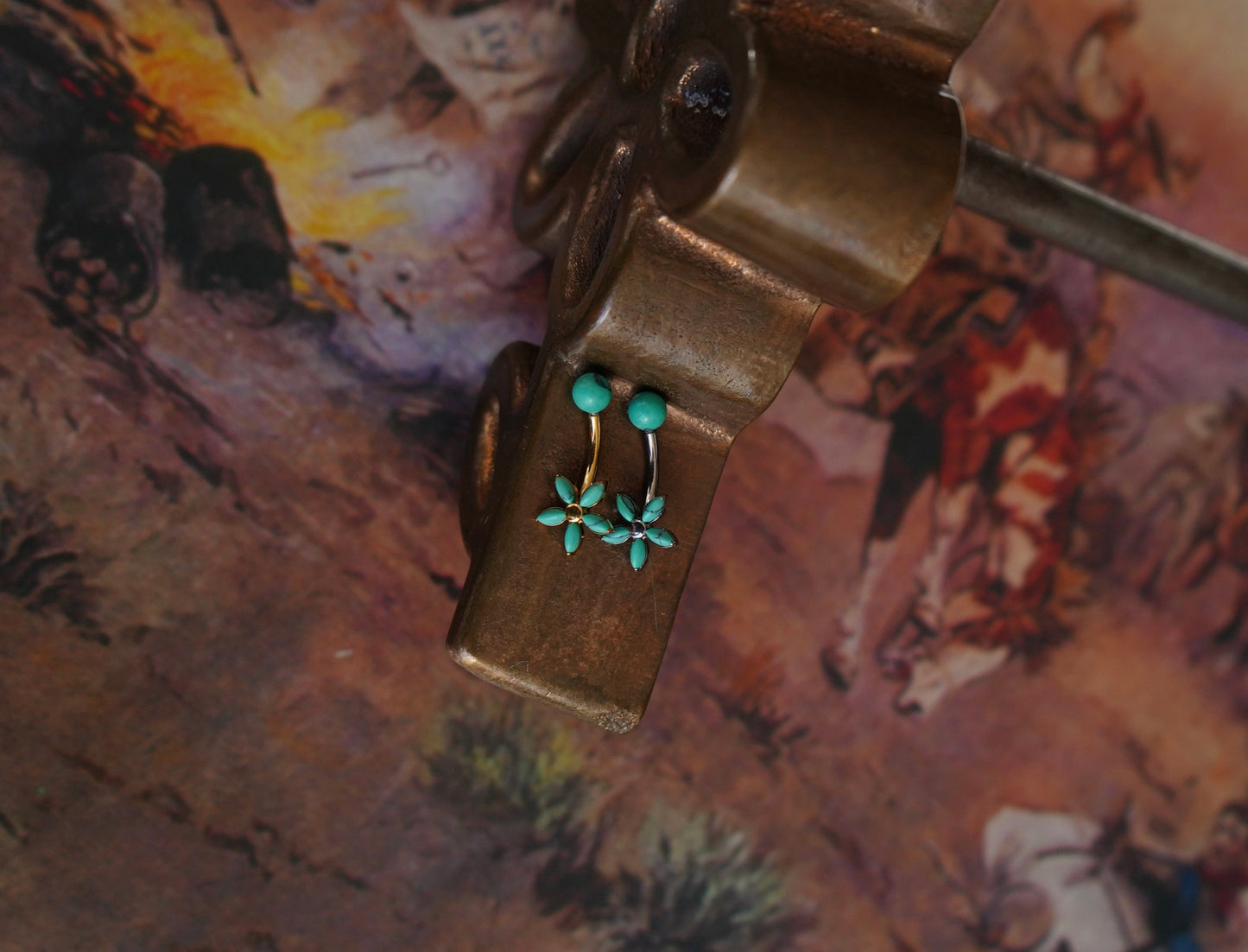 Daisy Exclusive Turquoise Belly Clickers & Rings