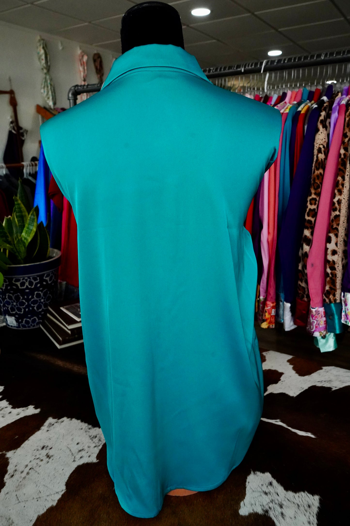 Branded Flowy Satin Button Downs