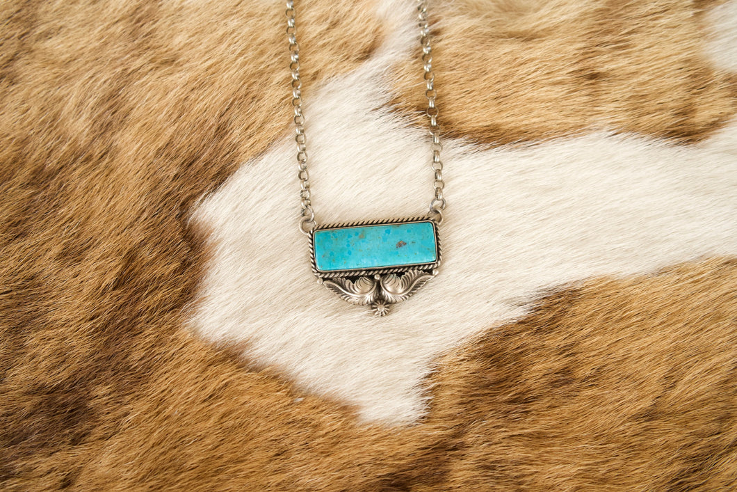 Turquoise & Leaves Necklace