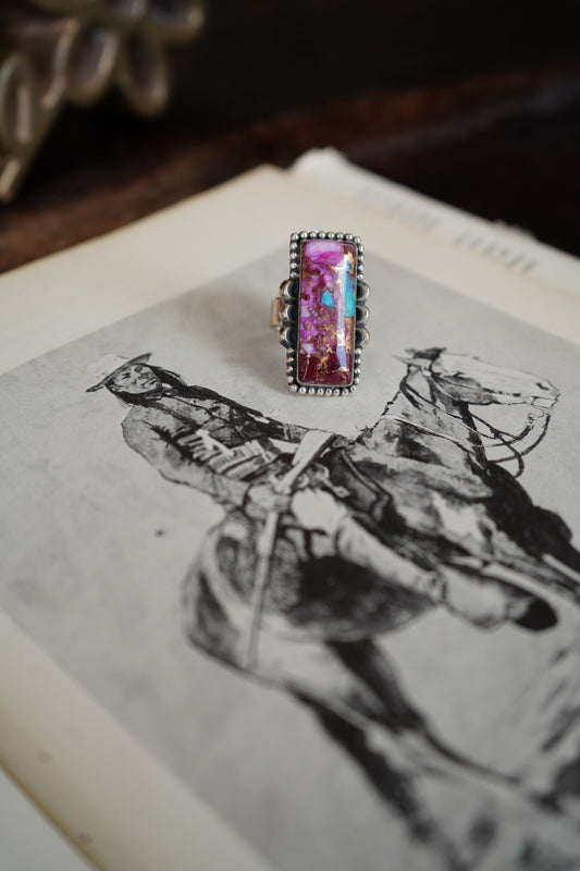 Pink Mojave Bar Ring - Adj