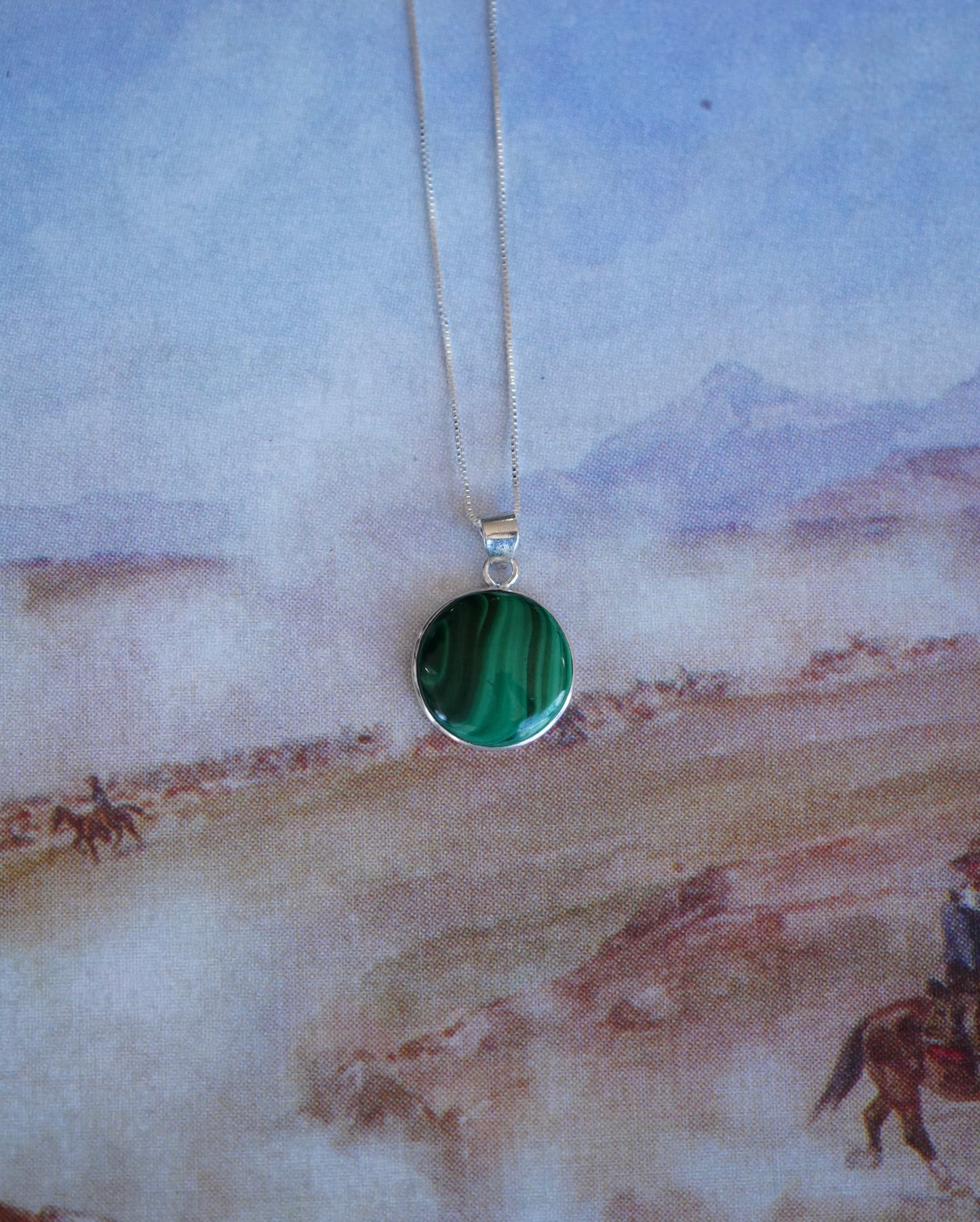 Round Malachite Pendant