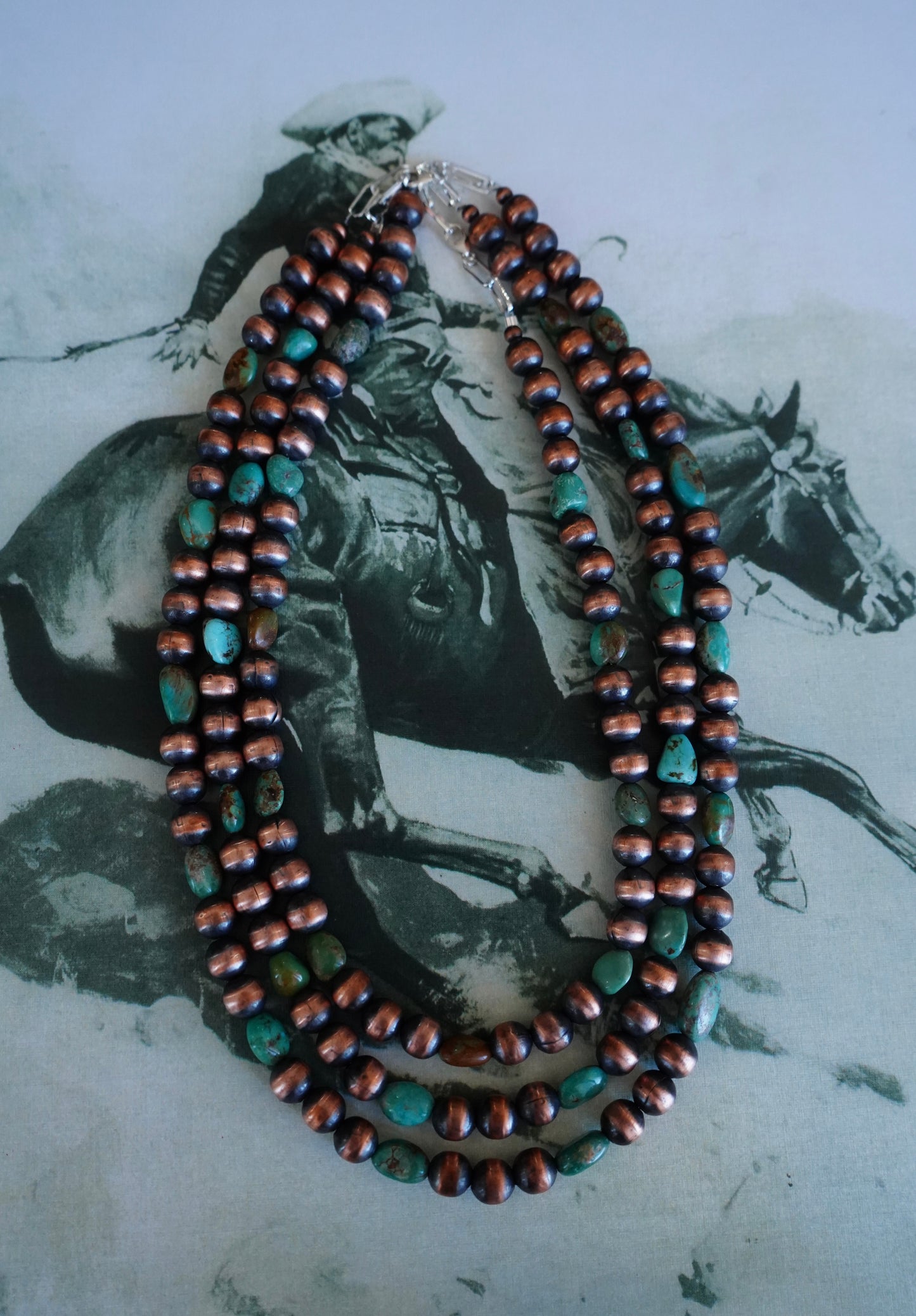 Copper & Turquoise Pearl Necklaces