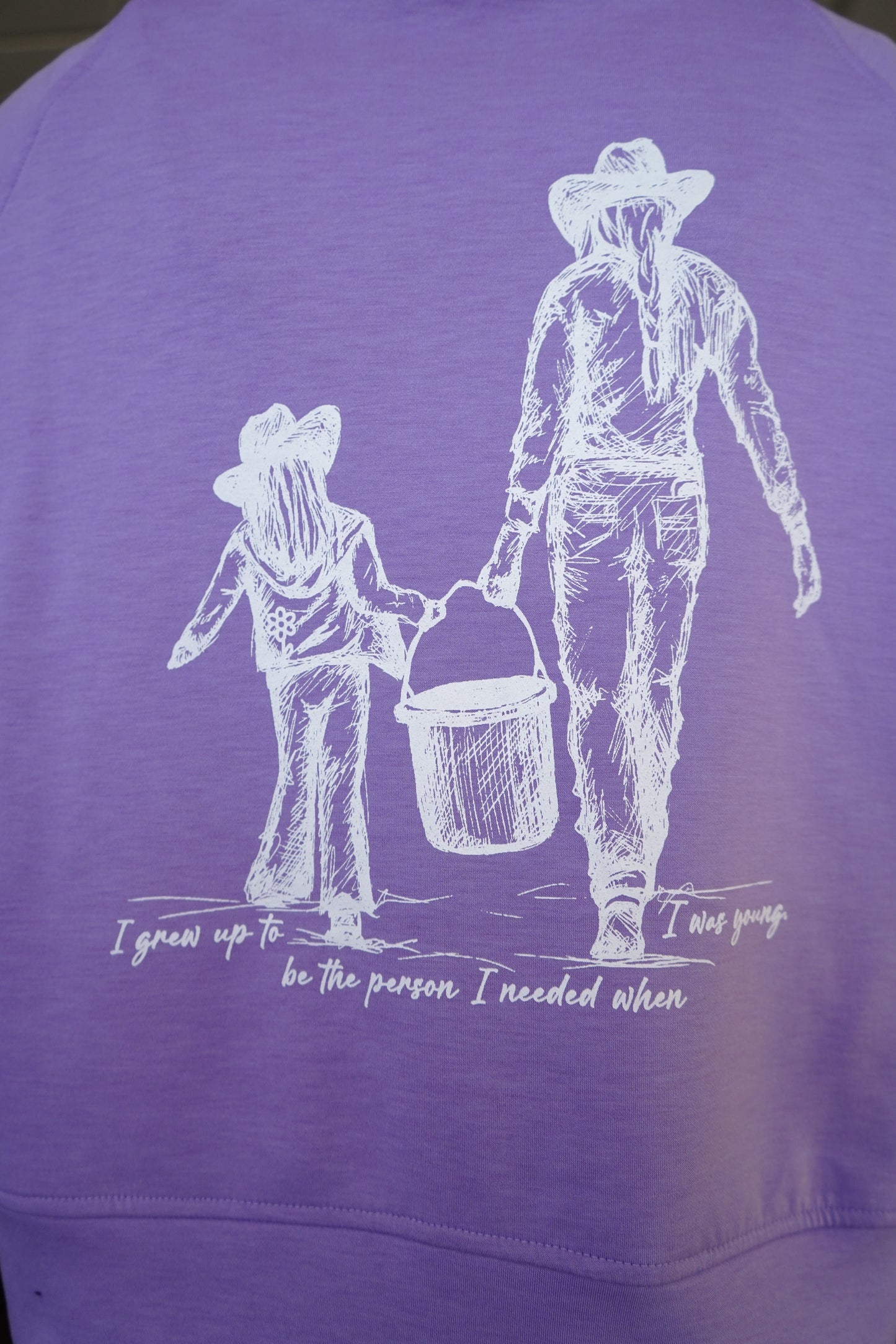 Grew Up - Lavender Zenana Scuba 1/2 Zip with Kangaroo Pocket Pullover Sweatshirt