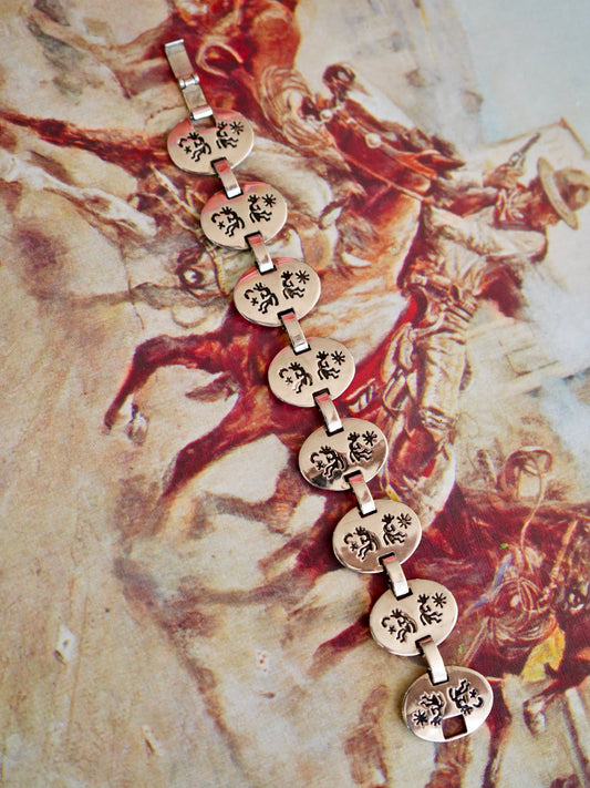 Vintage Stamped Kokopelli Bracelet