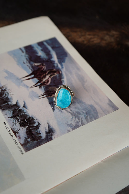 Donovan Nez Turquoise Ring - Adj