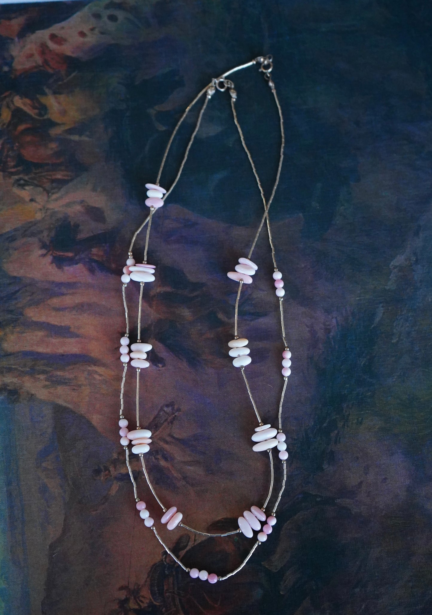 Liquid Silver Pink Conch Necklaces