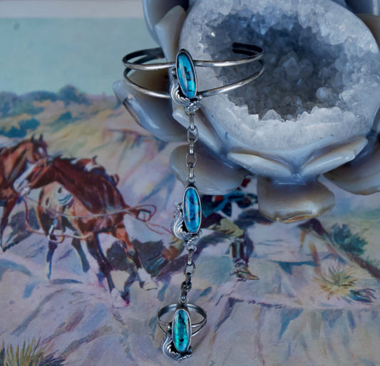 Vintage Abalone Lariat Bracelet - Sz 8.75