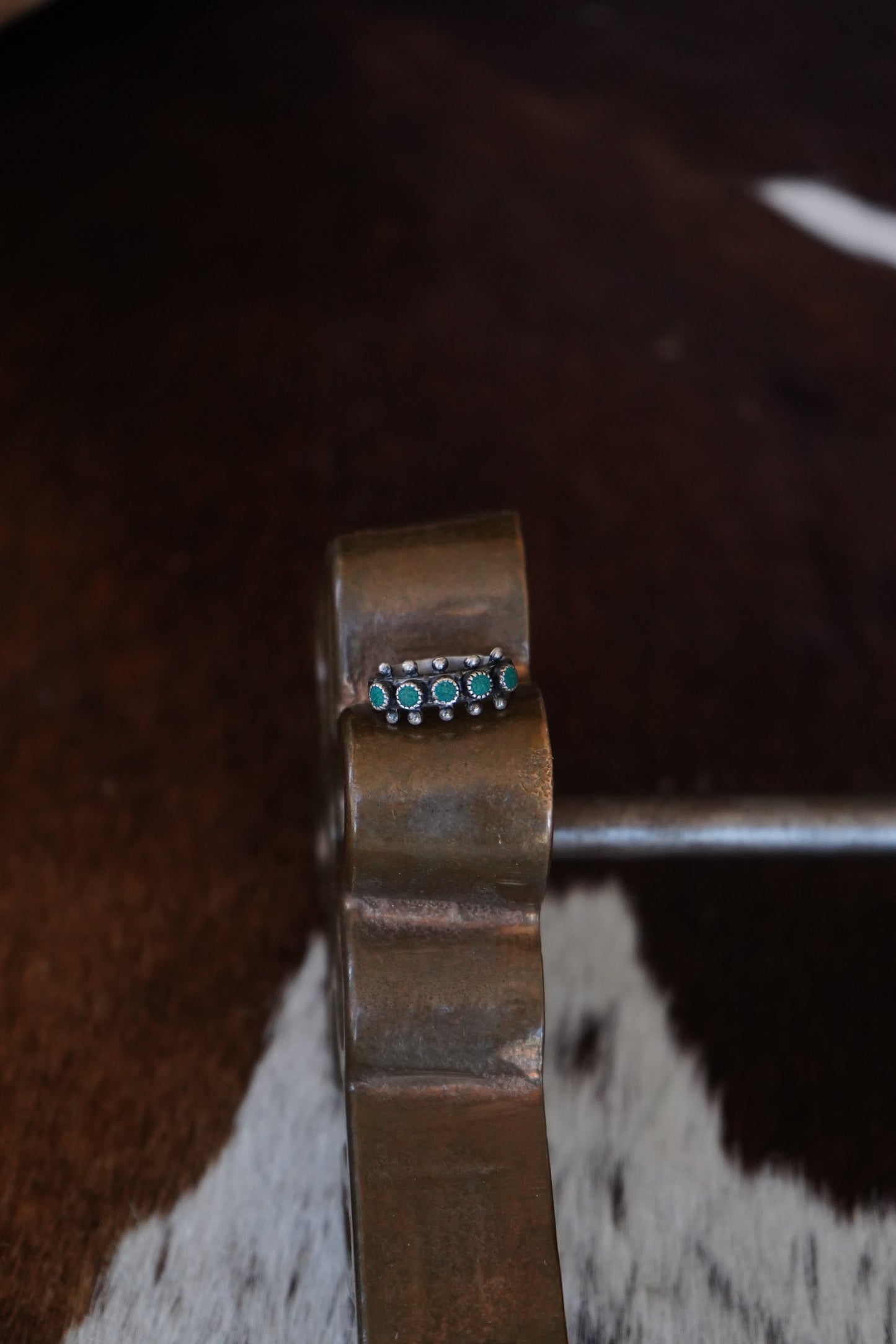 5 Stone Vintage Zuni Turquoise Ring - Sz 6