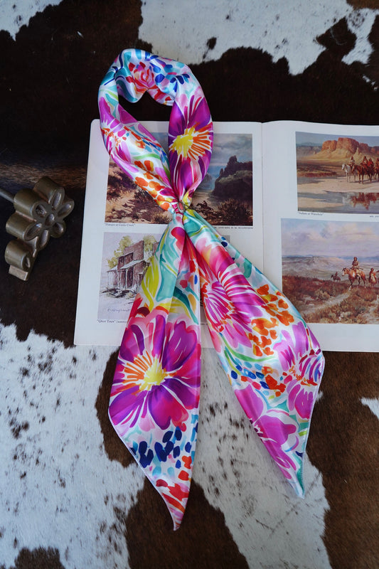 Watercolor Bright Flowers Wild Rag