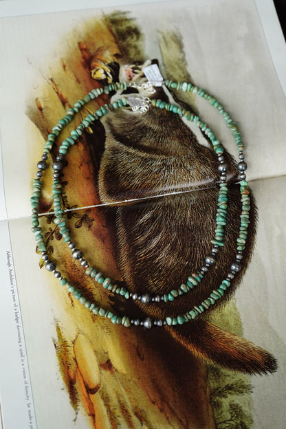 Turquoise Chip w/ Navajo Pearl Necklaces