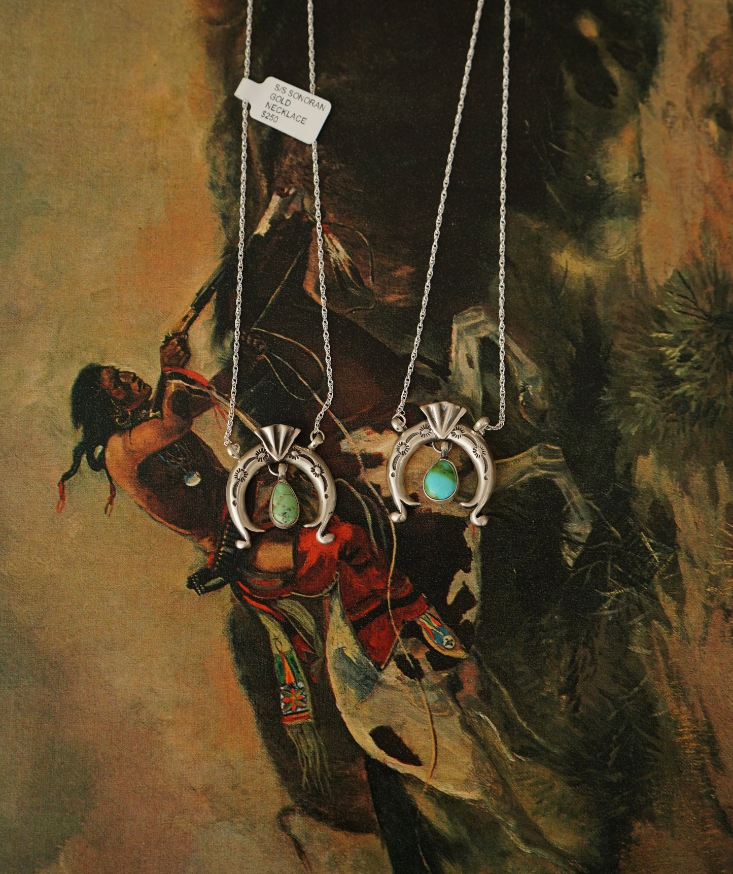 Gary Shorty Naja w/ Dangly Turquoise Necklaces