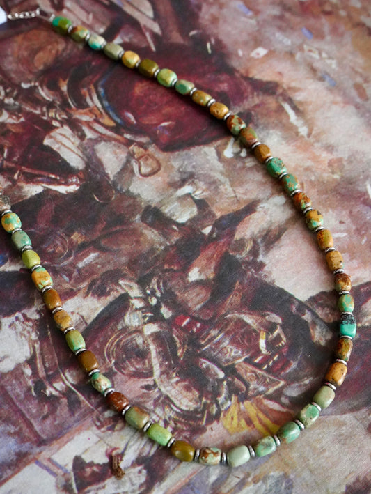 Square Bead Turquoise Necklace - 18”