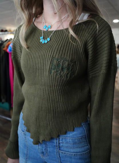 Daisy Spade Cropped Sweater